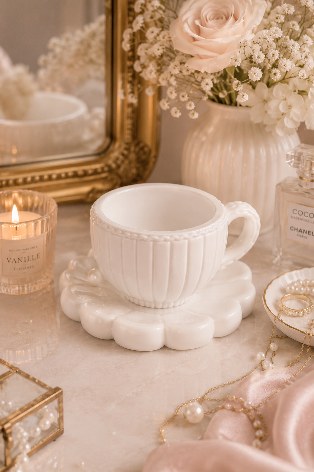 Tea Cup Silicone Mold for Soap Candle Resin Chocolate Fondant and Wedding Favors